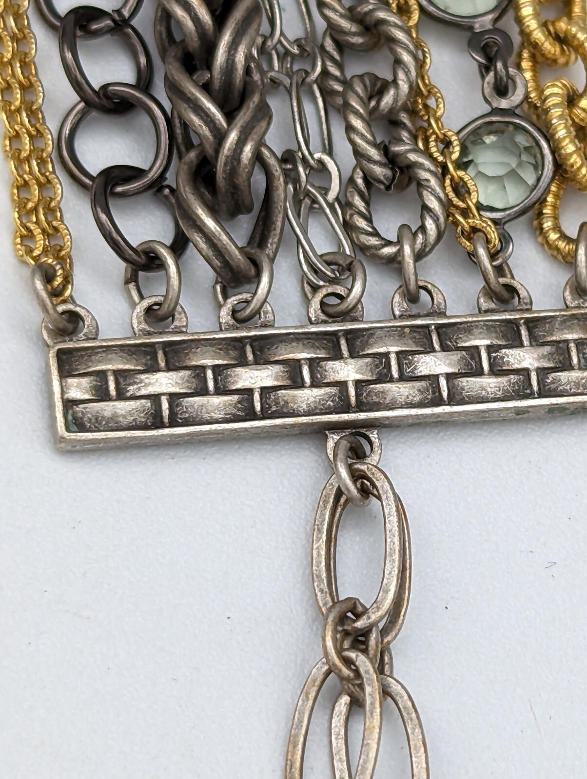 Michael Golan Multiple Chains Rhinestone Gold Put… - image 6