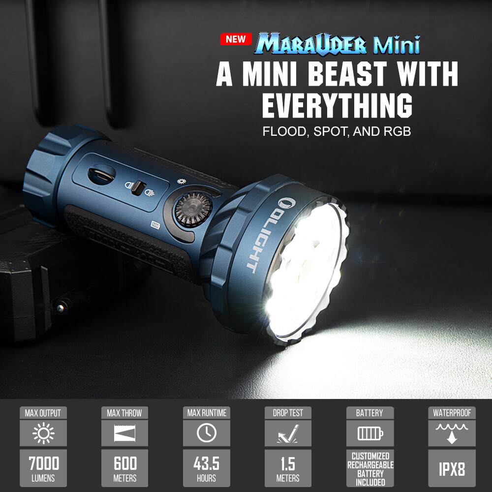 Olight Marauder mini 7000 lumen Powerful Flashlight With