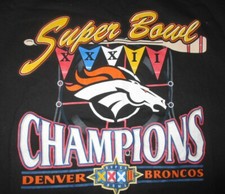 Logo 7 SUPER BOWL XXXII DENVER BRONCOS Champions (LG) T-Shirt w/ Holo JOHN ELWAY