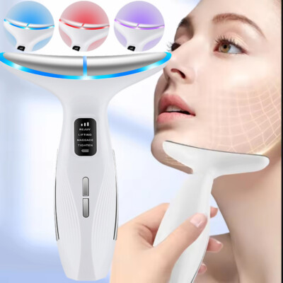 3 in 1 LED Light Therapy Anti Aging Face Neck Massager Electric Face Lift Device