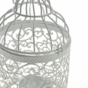 Details About Bougeoir Creux Bougeoir Cage à Oiseaux En Métal Blanche Beaux Cadeaux Neuf