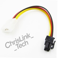 4-Pin to 6-Pin Molex 2 X PCI-E Graphic Card Power Connector Cable Adapter