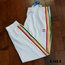 RARE adidas Originals Men's SST Track Pants Superstar White Rasta Jamaica NWT