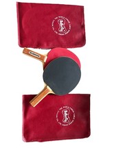 2 VTG Tamasu Tokyo Wakaba-66 Butterfly Tennis Table Paddles / 2 Red Cases