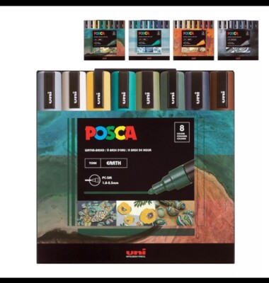 Marker Set with Medium Tips 8 Earth Tone Pc 5M  1.8-2.5 mm Paint Markers