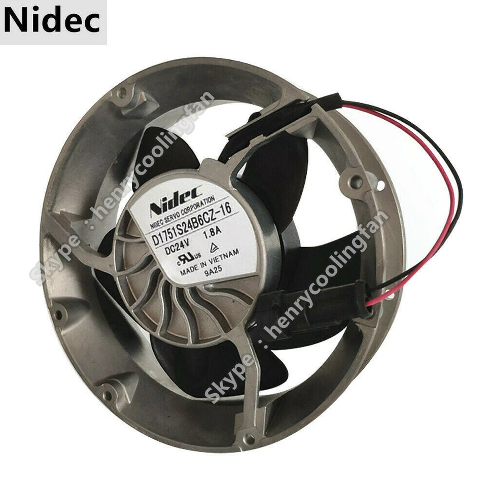 Nidec D1751S24B6CZ-16 6314HR 172*51MM DC24V 1.8A For ABB Inverter Fan ACS510/550 - Image 3 of 4