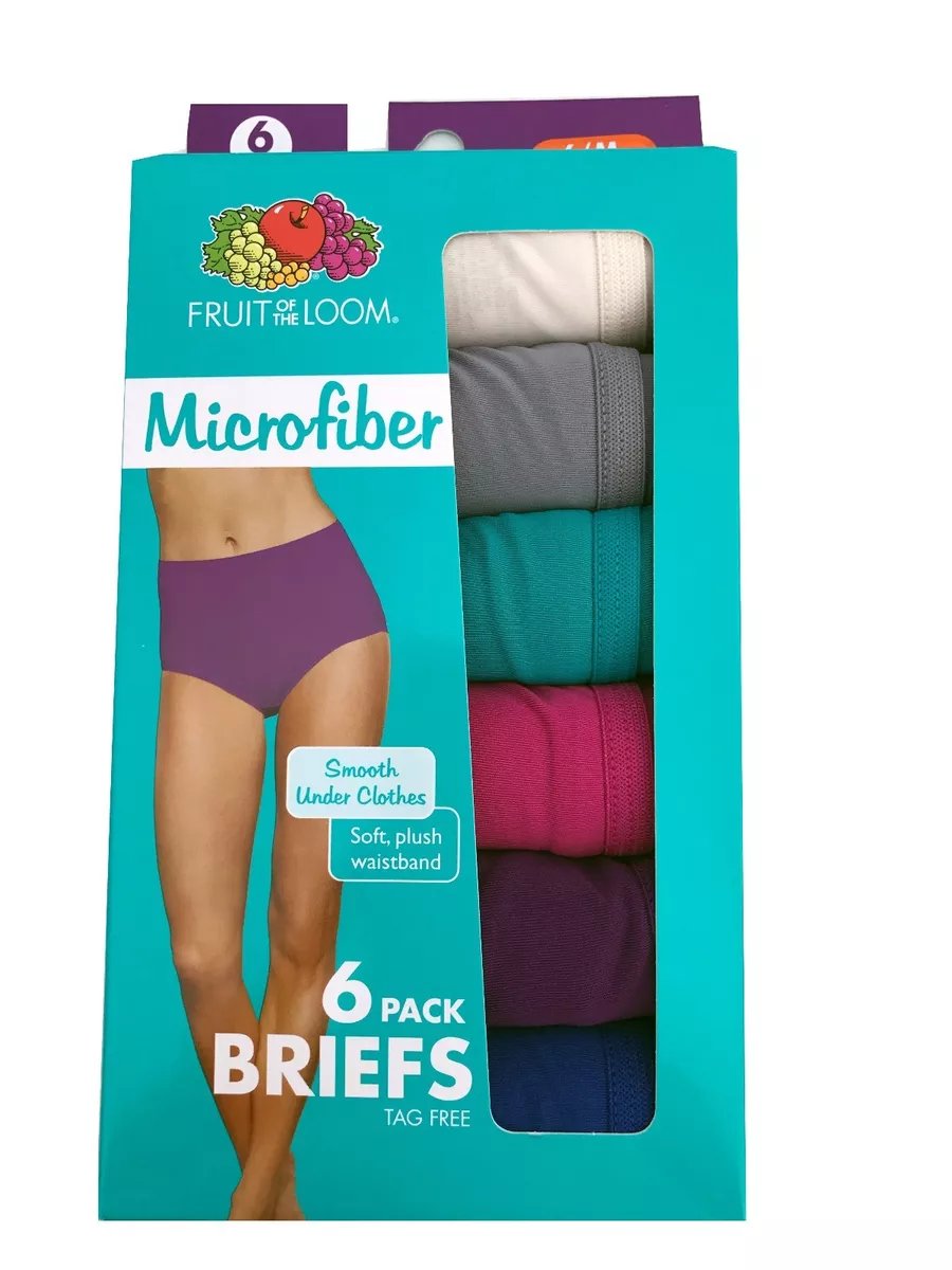 Fruit Of The Loom Women's Briefs 6-Pack  Microfiber & Tag Free