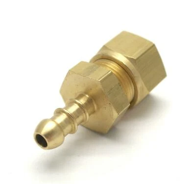 QC British Made 15mm BRASS COMPRESSION FITTING TO 10mm NOZZLE FITS 8mm I/D HOSE (44