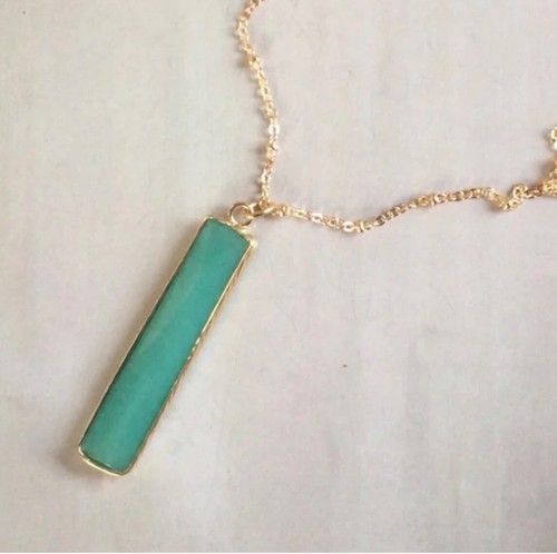 New Artisan Amazonite pendant gold plated Sundance Charm Handmade Necklace - Picture 2 of 5