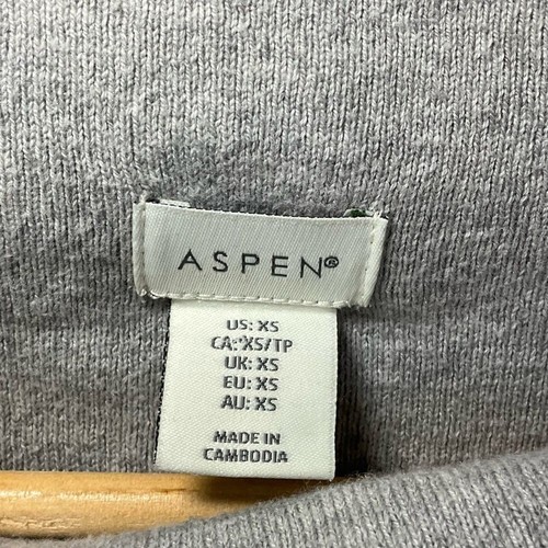 Maglione donna Aspen collo cappuccio grigio chevron finto collo comodo taglia XS - Foto 6 di 7