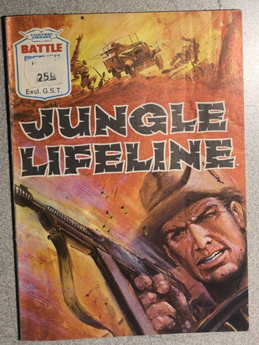 JUNGLE LIFELINE (South Africa) B&W Battle Picture Library comic book digest FINE