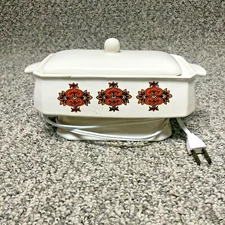 Vintage Electric Sauce Warmer - MCM Warming Buffet Lidded Dish G2 - Works