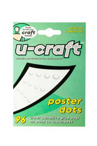U-Craft 14mm Poster Adhesive Dots 96 per pack removable peelable 201054 - Afbeelding 1 van 1