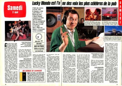 Clipping Presseschnitt 1987 Lucky Blondo (2 Seiten)