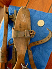 Antique 19th Century Primitive Wood Leather and Metal Ice Skates — photo 6
