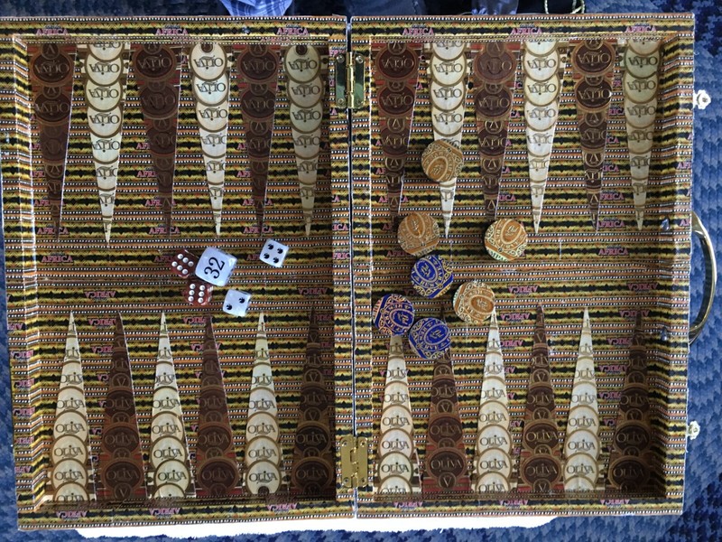 cigar band art backgammon board - game - closing box - CIGartbyT