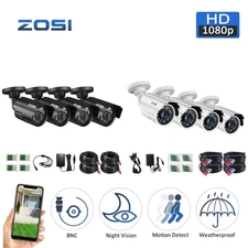 ZOSI 4PCS 1080P Home TVI Security CCTV Outdoor Bullet Cameras Night Vision