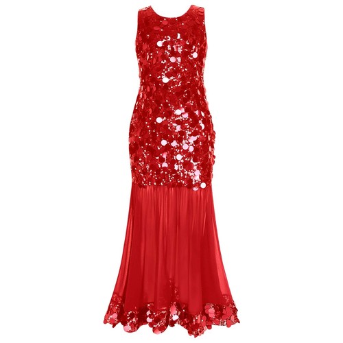 Kids Girls Sparkly Sequin Twirl Dress A Line Sleeveless Wedding Pageant Party - Picture 12 of 38