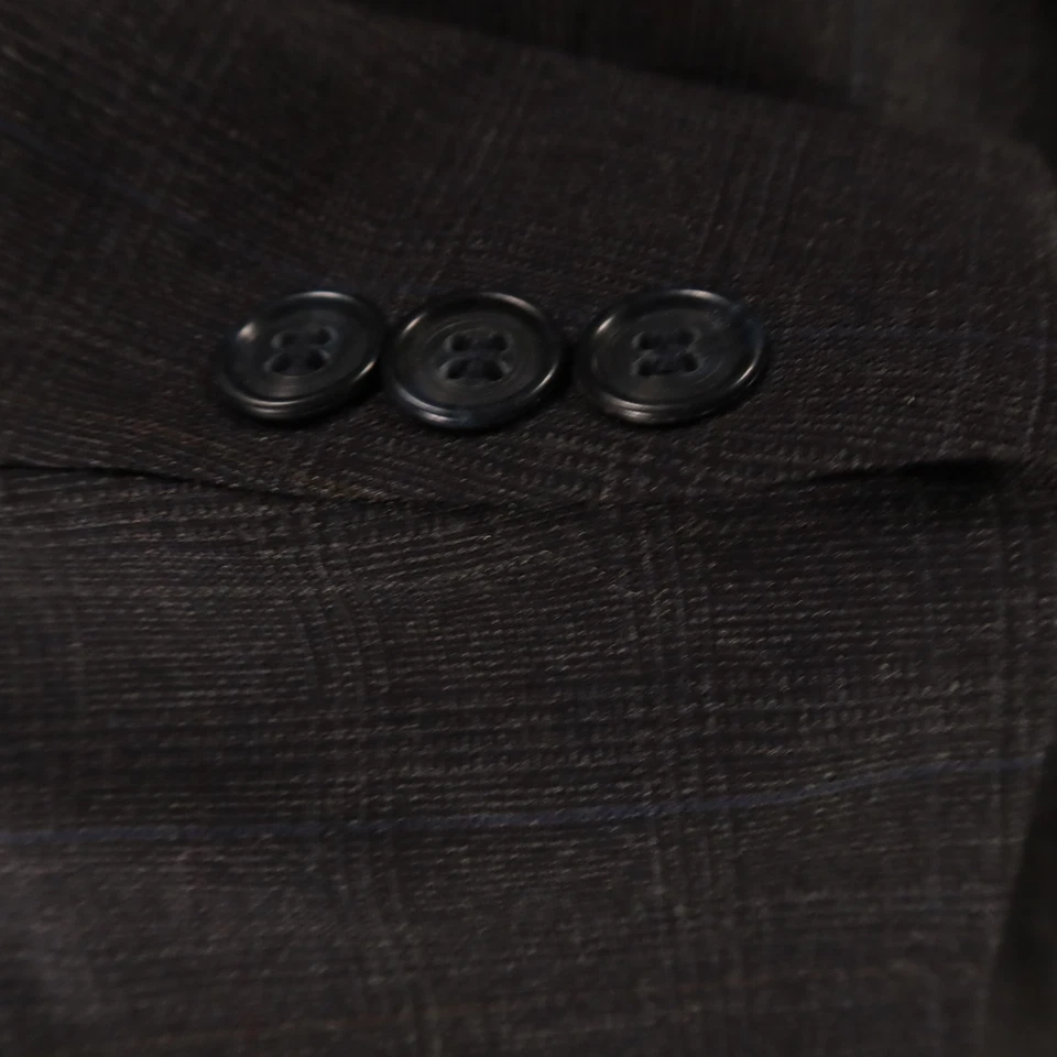 Blazer De Colección Chaqueta L Gris Príncipe de Gales Check Glen Poliéster Lana 44R Foto 4 de 4