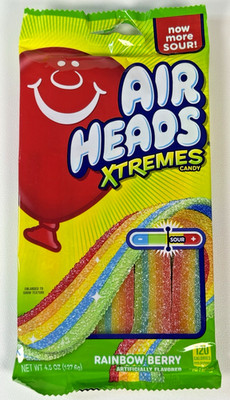 Airheads Xtremes Rainbow Berry Sour Candy 4.5 oz Fresh Bag