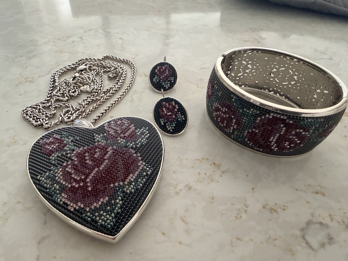 Brighton Victorian Rose Necklace, Bracelet & Earrings Set - Retired/Hard to Find View 3