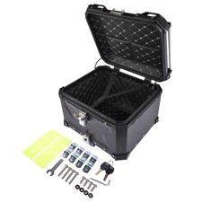 Neu 55L Schwarz Motorrad Top Box Gep&auml;ck Aufbewahrungskoffer Top Case