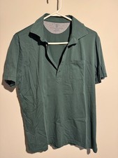 Men's Brunello Cucinelli Italy Luxury Green Button Up Polo Used-Fair Condition