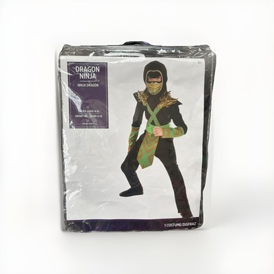 Dragon Ninja Costume Set 3 PC Hooded Romper with Waist Sash and Face Mask