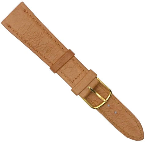 18mm Tan Leather Watch Strap with Gold Buckle Replacement Band for Men and Women - Picture 1 of 5