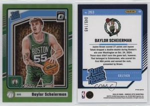 2024 Donruss Optic Rated Lime Green Prizm /149 Baylor Scheierman #263 Rookie RC