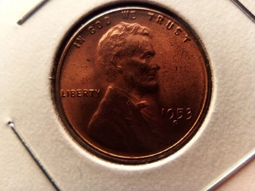 1953-S Lincoln Wheat Cent Red Circulated AU Condition  I-1