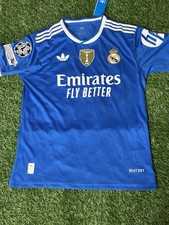 adidas Real Madrid Vini Jr. #7 Blue Soccer Jersey M Emirates Fly Better