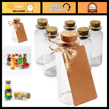 Mini Glass Bottles with Cork Stoppers - Tiny Vials for Wedding Favors, DIY Craft