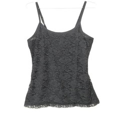 Y2K Black Lace Cami Womens Medium Whimsigoth Dark Fairy Floral Lined