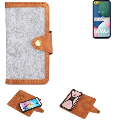 Filzhülle für LG Electronics W41 Plus Handy-Tasche hellgrau