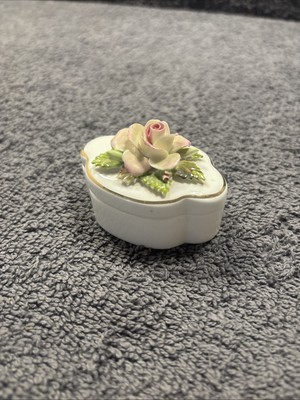 Lovely Royal Adderley Floral Bone China Trinket (3D Rose on top)