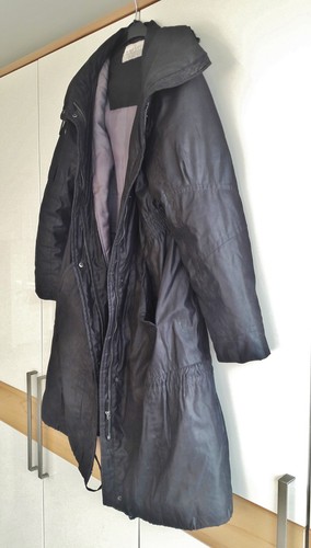 Damen Anorak Jacke Mantel - Gr. XL 40 - schwarz - abnehmbare Kapuze - Teddyfell - Bild 3 von 7