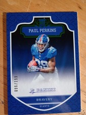 Panini 2016 Bravery Paul Perkins Rookie Serial Numbered Giants Card #285. rookie card picture