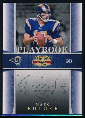 2009 Donruss Gridiron Gear Marc Bulger #PB-4 Playbook Holo Gold #'d 78/100