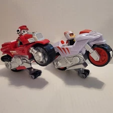 PAW PATROL MOTO PUPS Marshall & Wildcat Pull Back Motorcycle Deluxe Vehicles