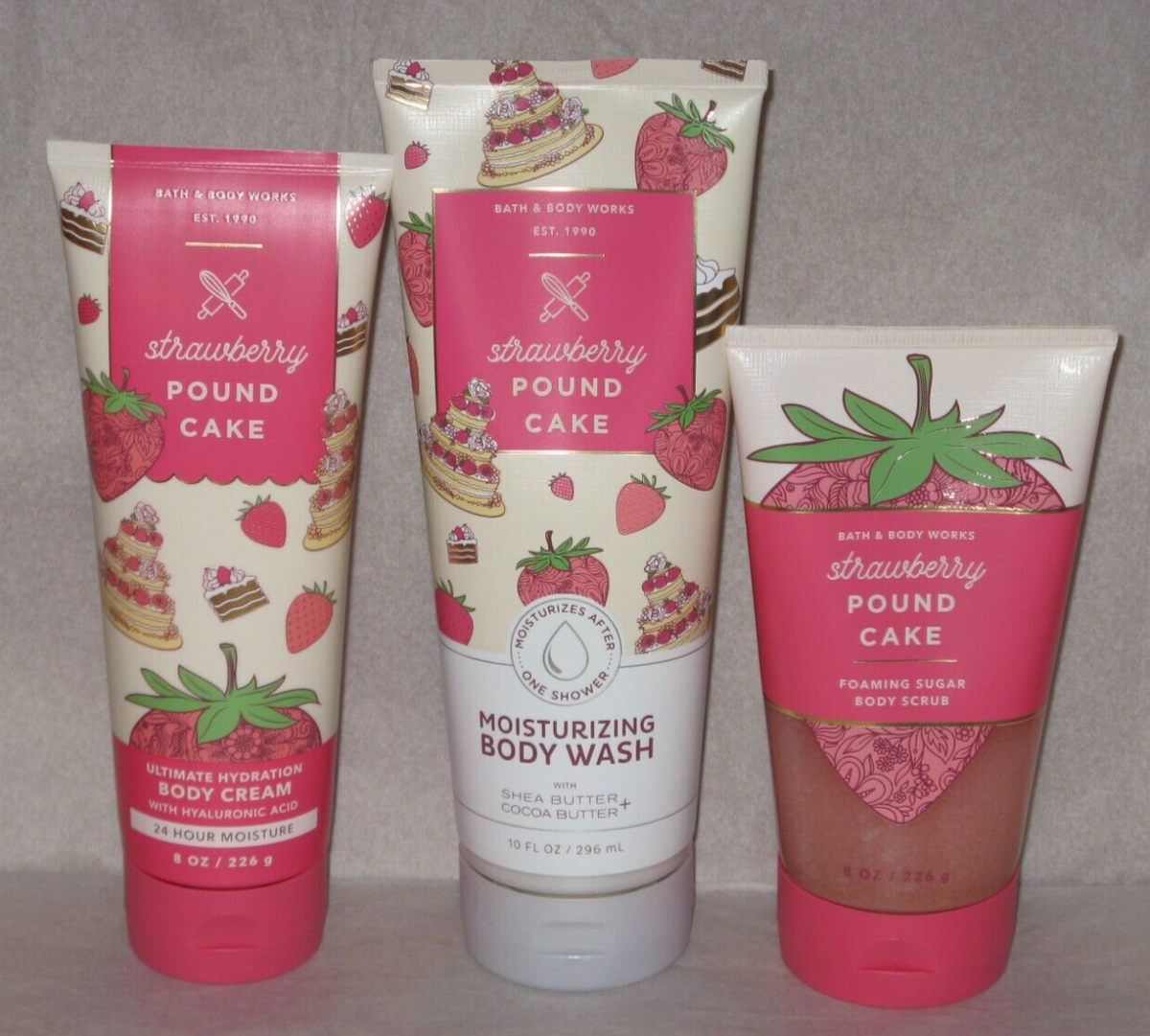 NEW Bath & Body Works STRAWBERRY POUND CAKE Body SCRUB WASH