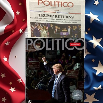 TRUMP RE-ELECTED New LOT OF 2 POLTICO NEWSPAPER- MAGAZINE- 2016 CAMPAIGN