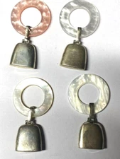 925 STERLING SILVER AND FOUX MOTHER OF PEARL BABY RATTLE TEETHER