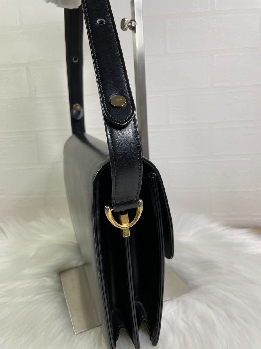 バッグ VINTAGE LEATHER SHOULDER BAG BLACK vintage coach black leather shoulder bag With White