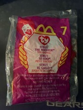 McDonald's Happy Meal Toy Ty Beanie Baby STRUT THE ROOSTER Animal 7 New