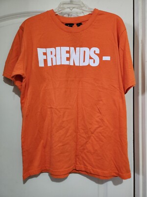 VLONE 'Friends' SS T-Shirt Tee HUGE USA Made Orange/Black Size Large Men