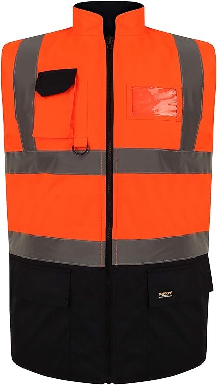 Ploutos - Hi Vis Viz Bodywarmer Fleece Lined Reversible Body Warmer Vest High Visibility Reflective Workwear Security Safety Wear Warm Gilet Waistcoat Top 5xl - View #9