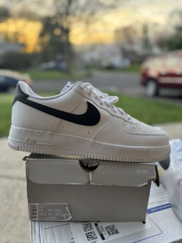 Herren Größe 15 Nike Air Force 1 '07 Niedrig Weiß Schwarz Freizeitschuhe CT2302 100