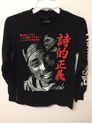 TUPAC Poetic Justice Lucky T Shirt Small Black Adult Size S Long Sleeve Shirt