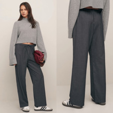Reformation Olina Gray Pants Straight Leg Size S